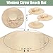 Casuallined 5 Pcs Women Straw Beach Hat Set with Straw Beach Tote Bag Summer Sunglasses Women Head Scarf Hat Clip for Travel(Beige)