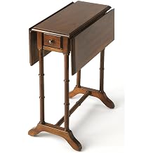 Butler Darrow Drop Leaf Table Small Drop Leaf Side/End Table with Drawer | Antique Drop Leaf Accent Table for Small Spaces & Dining