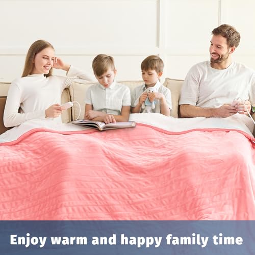 King Size Heated Electric Blanket - 90" x 108" with Dual Control, 10 Heating Levels & 8 Hours Auto Off, Soft Warm Flannel Gifts with Over-Heat Protection, ETL & FCC Certified