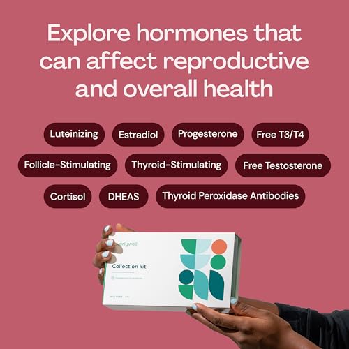 Image of Everlywell At-Home Women's Health Collection Kit, Measures 10 Biomarkers for Hormonal Wellness, including Cortisol, Progesterone & TSH - CLIA-Certified Lab Results Within Days - for Women Ages 18 Plus