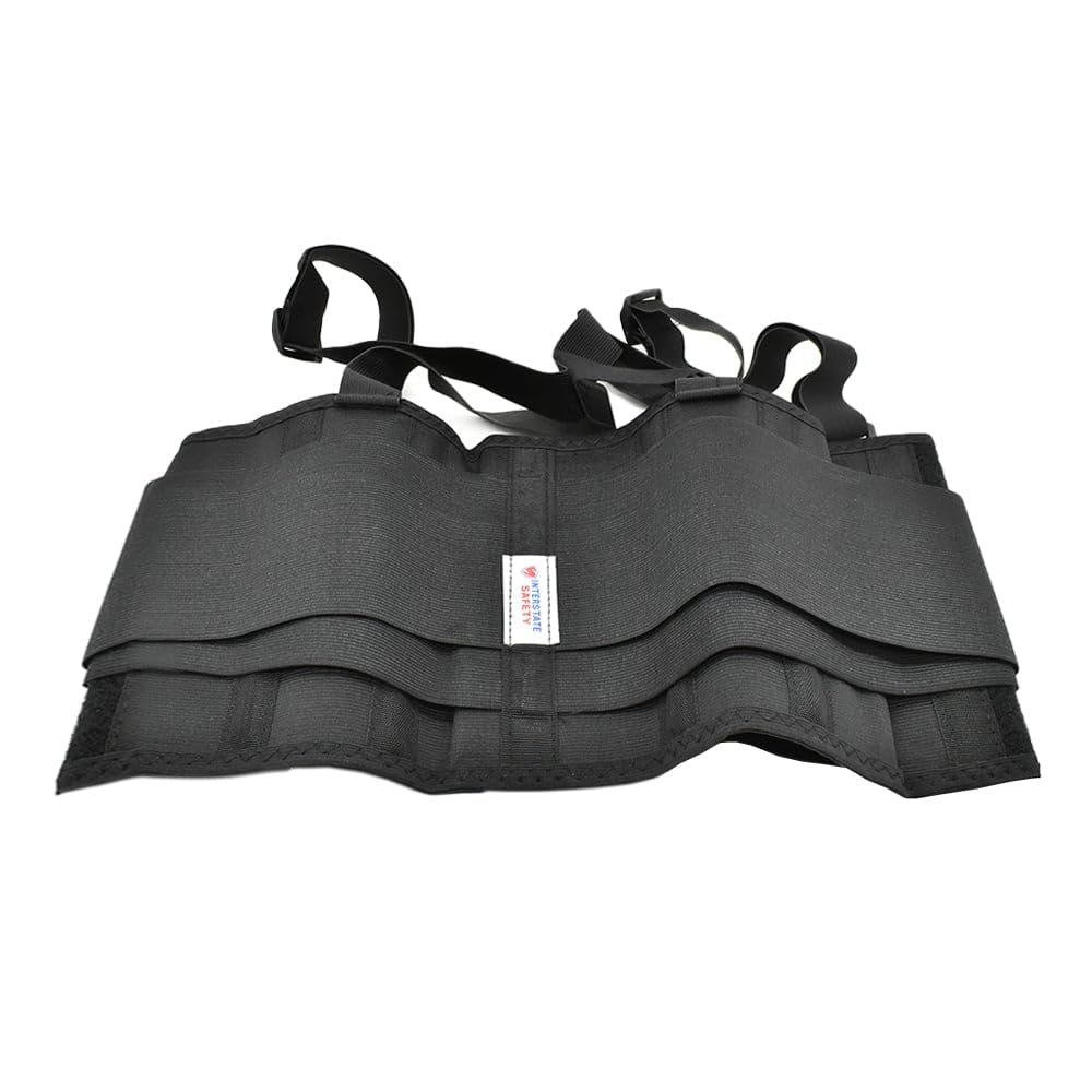 Interstate Safety 40150-L Economy Double Pull Elastic Back Support Belt with Adjustable Shoulder Straps - Large