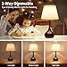 ONEWISH Touch Bedside Lamp for Bedroom, 3-Way Dimmable Farmhouse Table Lamps for Nightstand with Fabric Shade, Desk Lamp for Kids Reading, Home Office