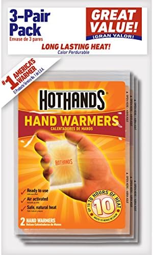 HotHands Hand Warmers - Long Lasting Safe Natural Odorless Air Activated Warmers - Up to 10 Hours of Heat - 3 Pair