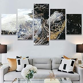 SIGNWIN 5 Panel Canvas Wall Art Alligators Closeup...