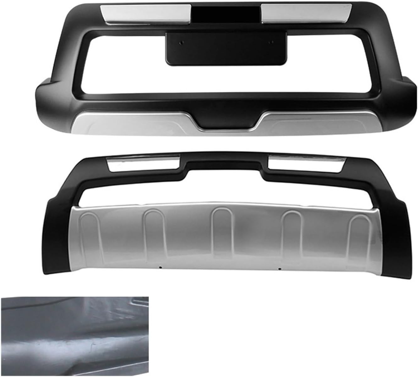 Car Accessories Plastic ABS Chrome Front+Rear Bumper Cover Trim Compatible for Nissan Qashqai 2007-2015 Car-Styling (Color : F)