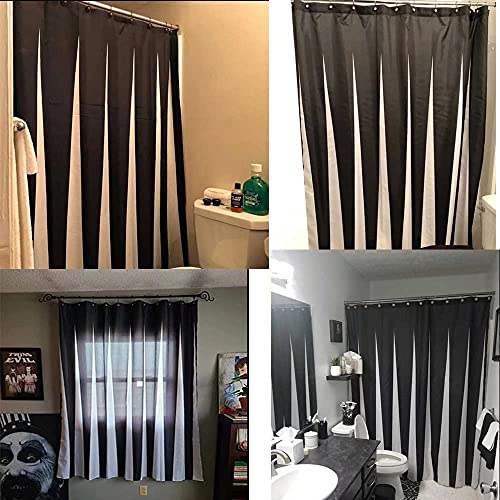 Jopsuy Shower Curtain,Black And White Bathroom Shower Curtains Set With 12Hooks,Black Striped Designer Farmhouse Waterproof Bath Decor,Folds Modern Fabric Boho Curtains 72X72 Inch #TOP4