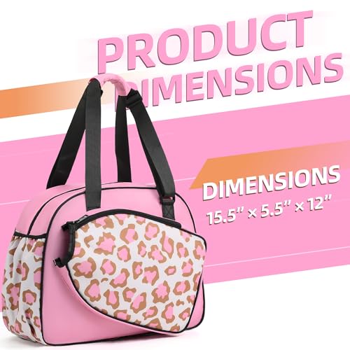 Image of Boulder Bee Pickleball Bags, Premium Pickleball Tote Bag for Girls, Women's Hand /Shoulder Gym Bag w Water Bottle Holder, with Pickleball Racquet /Paddle Holder