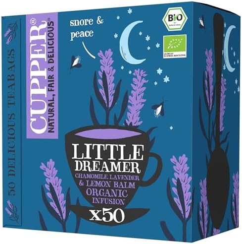 Cupper Bio Tee Vorratspackung Little Dreamer, Kräutertee, 50 ungebleichte Teebeutel, Big Pack, Perfekt fürs Büro, fair gehandelt, plastikfreie Teebeutel