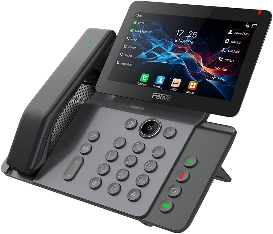 Fanvil V66-Pro IP Phone with handset attached, front view
