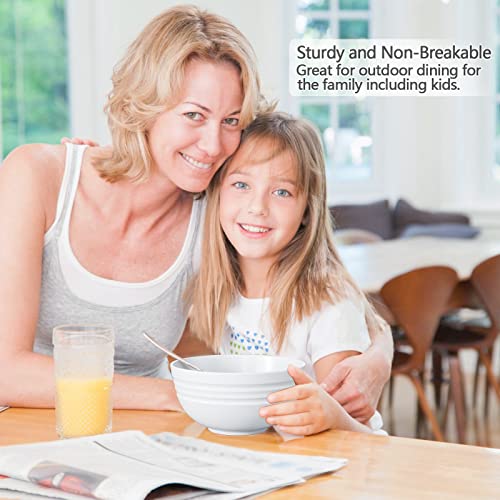 Image of 【NOT CERAMIC】Unbreakable Cereal Bowls, 25 OZ Wheat Straw Bowls Microwave and Dishwasher Safe BPA-Free Eco-Friendly Bowl Beige Color for Cereal, Serving ,Soup, Oatmeal, Pasta and Salad(Set Of 6)
