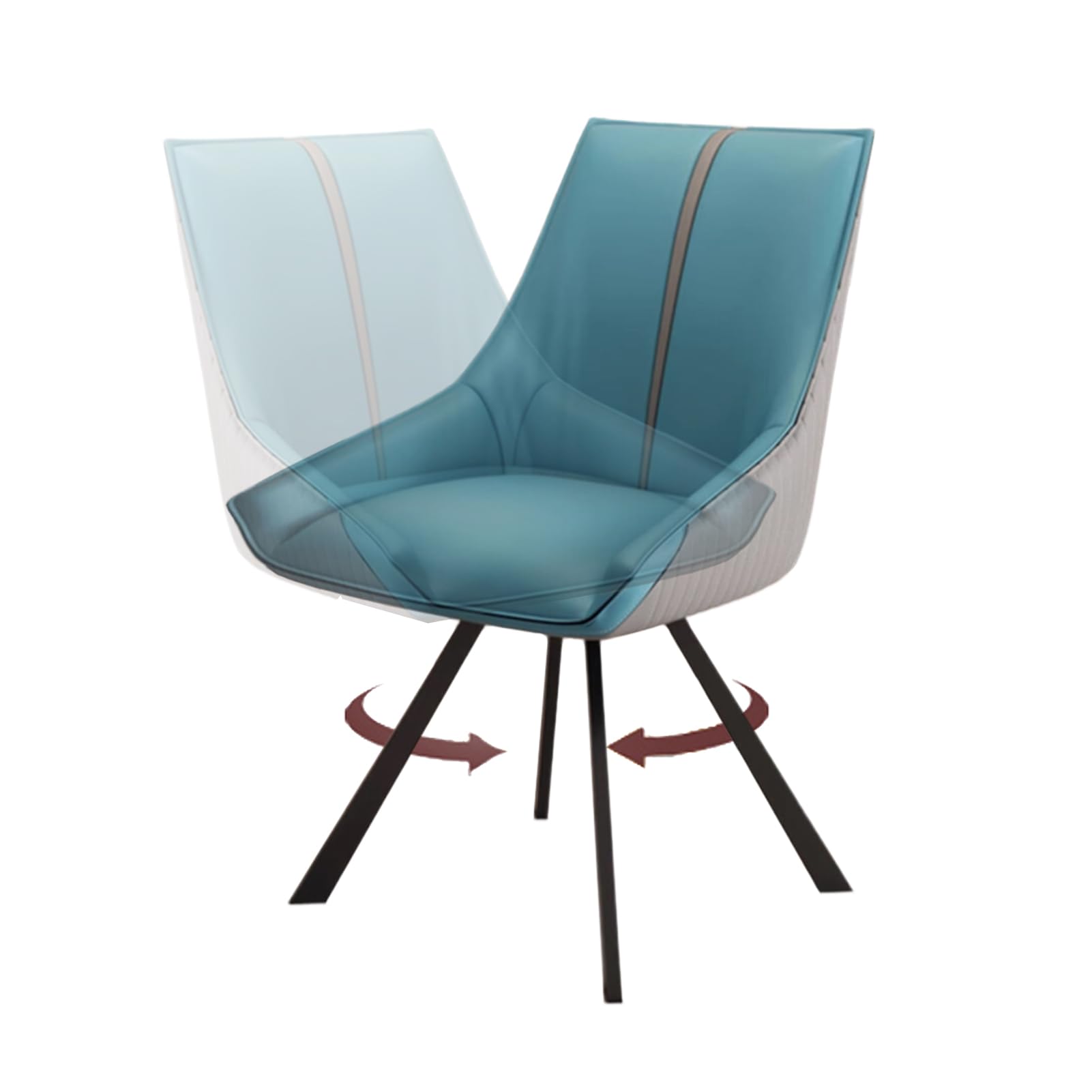 Set da 4 pezzi Moderne Drehstühle - Hochlehne Esszimmerstühle aus Kunster Wellenform Rückenlehne Kratzfest Metallrahmen ideale per Küche & Esszimmer.