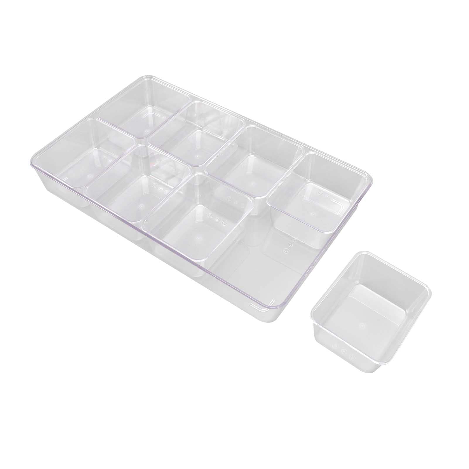 Aramox Contenitore per Condimenti Refrigerati, Scatola per Condimenti in Plastica Trasparente per Ghiaccio di Grande capacità con Scomparti Rimovibili per Organizer per Riporre di Frutta per (8