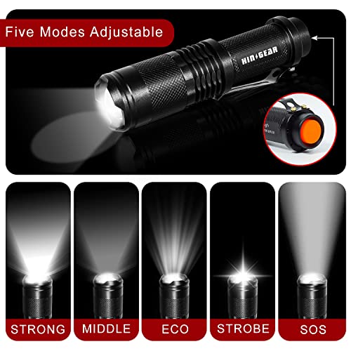 Hinsgear Led Flashlights 2 Pack, Super Bright, Compact Tactical Flashlight With 5 Modes, Waterproof, High Lumens, Best Flash Light For Outdoor & Emergency Use - Gifts For Men & Women #TOP2