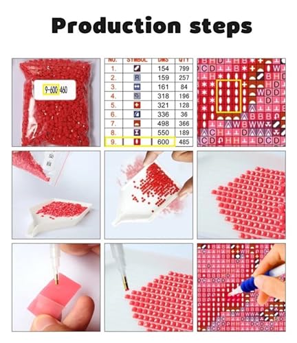 Art pour Maison Murale Décoration : Kit Broderie Diamant Vache DIY
