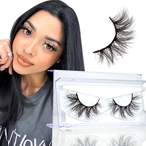 GOO GOO Mink Eyelashes False Lashes, Fake Eyelashes 10mm-17mm Lashes Natural Look Siberian Mink Fur Eye Lashes Hand Made 3D Mink Eyelashes Real Mink Lashes 1 Pair
