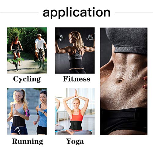 Atbuty Super Short Torso Waist Trainers Cincher Corset Tummy Shaper Slimming Latex Trimmer Girdle (Black (7'' Short Torso, 9 Steel Bones), M) #TOP7