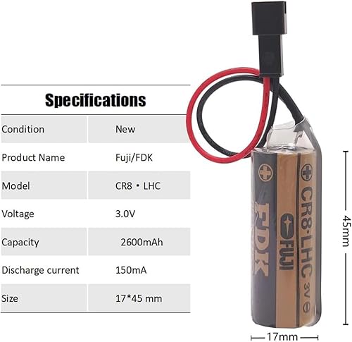 Miniatura 2 de 20 Pack CR8.LHC 17450 3V 2600mAh Battery Non-Rechargeable Battery Replacement for Toto CR8-LHC TH559EDV410R Automatic Toilet Flusher