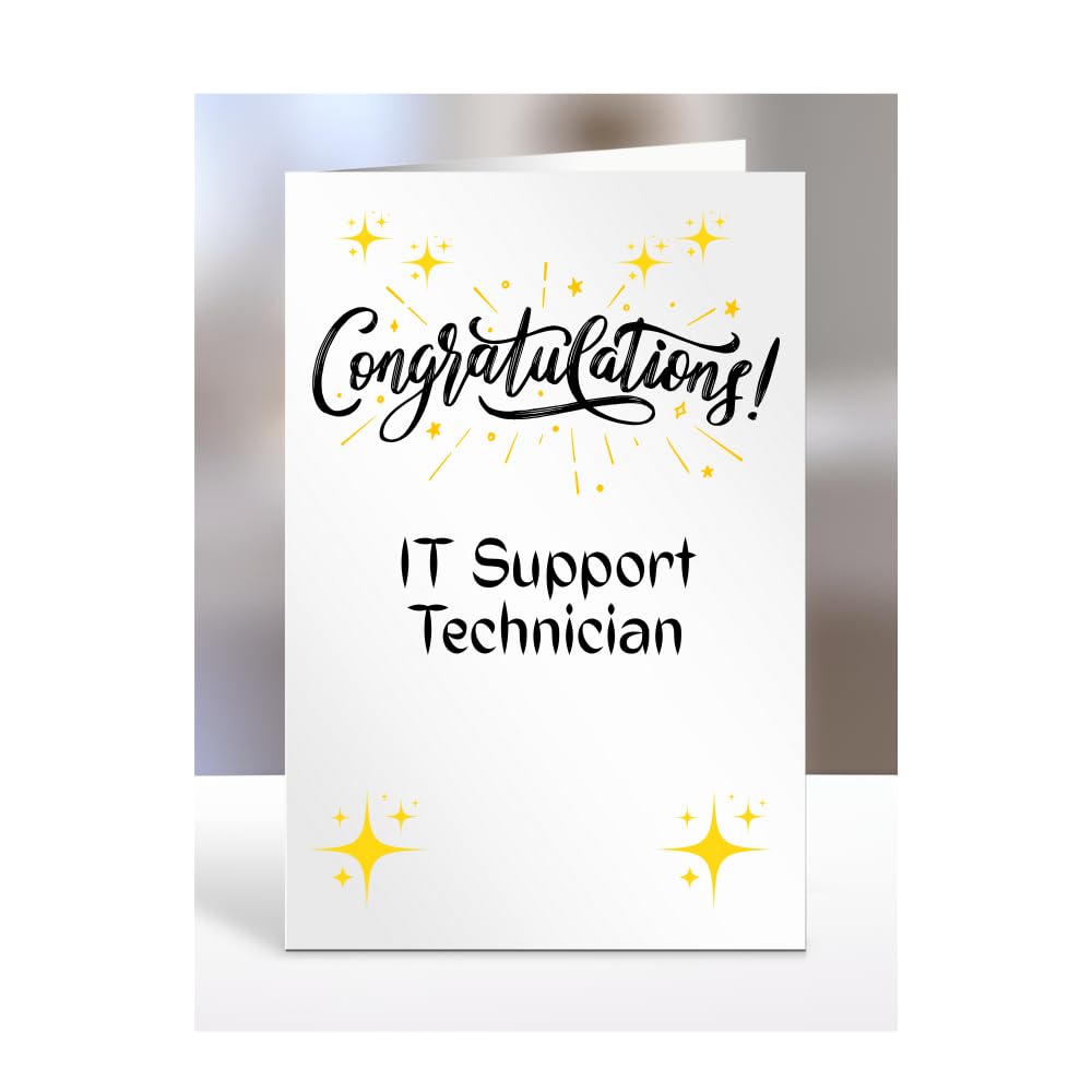 Congratulations IT Support Technician card, gifts for men, women, colleagues, boss, manager, son, daughter, grandson, presents for christmas, A5-243b_137