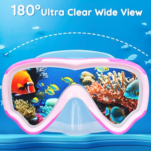 Image of MOMUSE Kids Swim Goggles 3-14 with Soft Fabric Strap, 3D No-Leak Nose Cover | No Hair Pulling, Mirrored Shatterproof Lens, Anti-Fog & UV Protection, Diving Mask Swimming Goggles Toddler /Youth Boys Girls