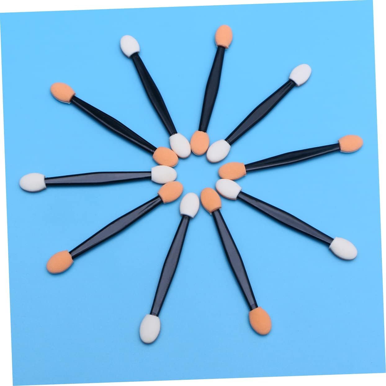 FOMIYES 100pcs 7.5cm Dual-ended Eyeshadow Makeup Brushes Cream Eyeshadow Stick Applicators Holder for Travel Events