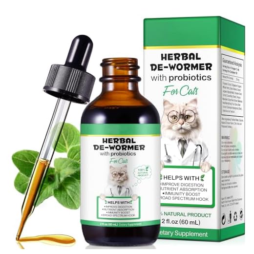 Wurmkur Katze 60ml, Entwurmungsmittel Katzen mit Probitika - Verbesserung der Verdauung, Immunitätsschub, Natürliche Katzenwurmer-Tropfen