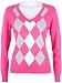 Caribbean Joe Women's Cotton Argyle Sweater