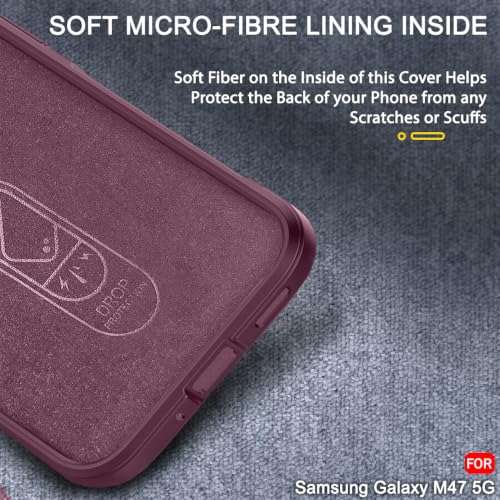 Image of TheGiftKart Liquid Silicon Back Cover Case for Samsung Galaxy M47 5G | Shockproof Military Grade Protection | Micro-Fibre Cloth On Inner Side | Anti-Slip Grip Back Cover Samsung M47 5G (TPU, Maroon)