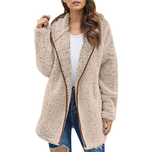Long Sweaters for Women Fleece Lined Slouchy Vacation Layered Sherpa Jacket - image 2