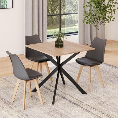 Table à manger carrée extensible Alix 120cm IDMarket