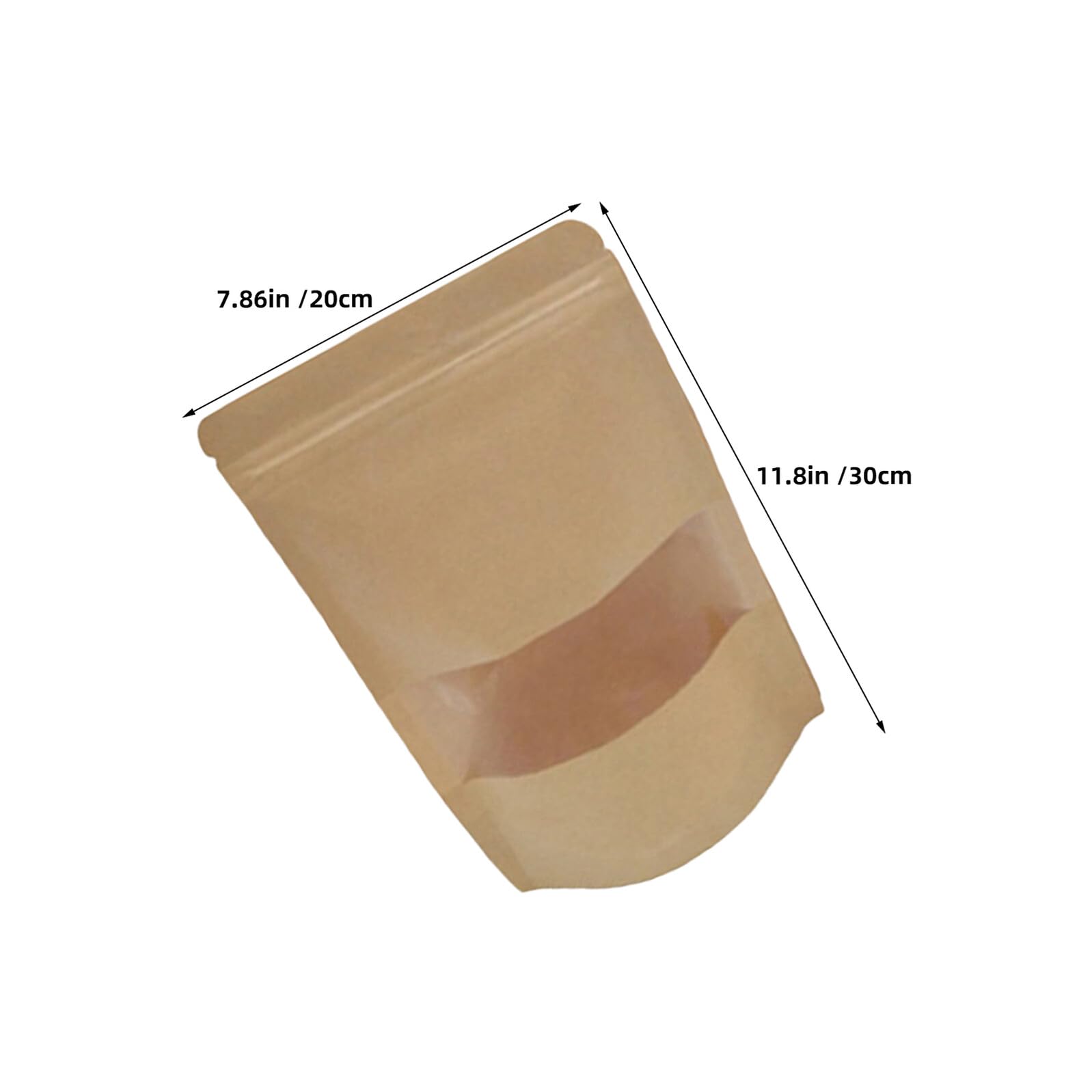 VALICLUD 50pièces Lot De Sachets Alimentaires Refermables Papier Kraft Avec Fenêtre Transparente Pour Biscuits Bonbons Et Conservation Des Aliments Secs