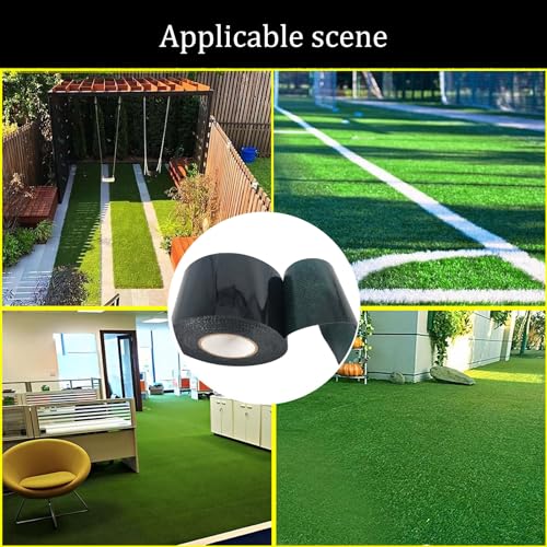 2Stk Starkes Doppelseitig Kunstrasenband 50mm x 5m Kunstrasen Nahtband Kunstrasen Klebeband Grünes Kunstrasenband Selbstklebendes Rasenband für den Außenbereich, Garten, Rasen, Teppich (grün)
