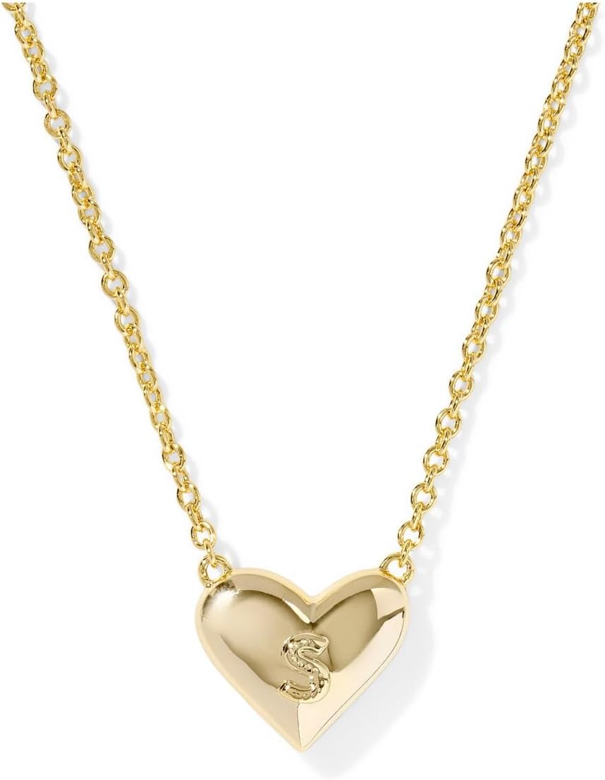 Kendra Scott Womens Heart Letter S Short Pendant Necklace