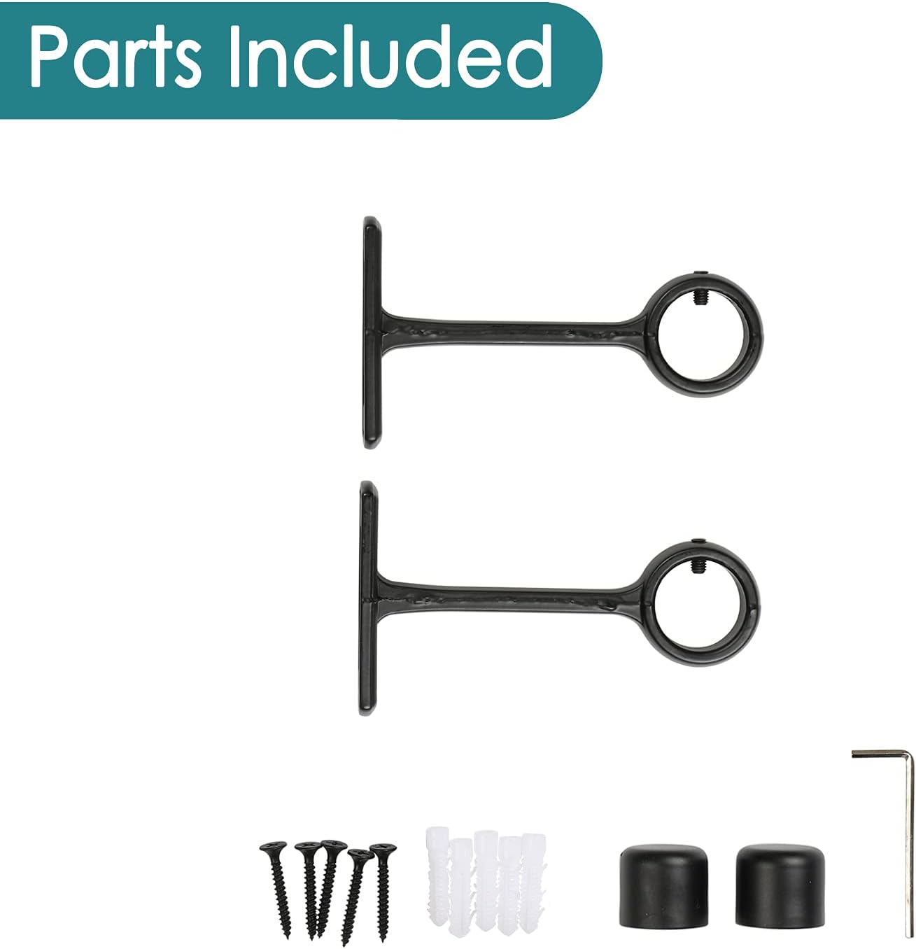 ChadMade 1 Inch Single Rod Set 44 to 78 Inches, Adjustable Window Curtain Rod Heavy Duty with Ceiling Mount or Wall Mount Brackets, Curtain Rod for Room Divider, Black : Everything Else