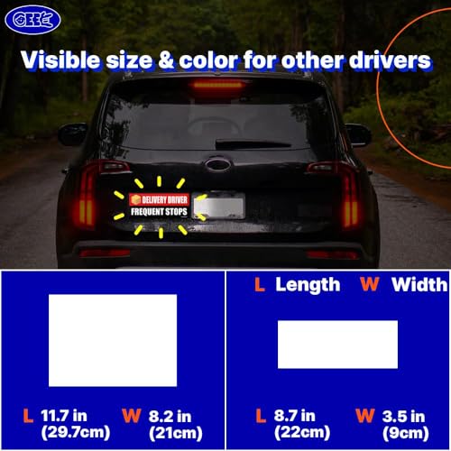 Image of GEEKBEAR Delivery Driver Car Magnet - Eye-Catching, Reflective, Weather-Resistant - Set of 3 (Red)