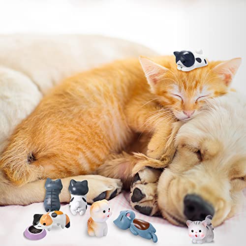 Jetec 19 Pieces Cute Miniature Garden Cats Landscape Lovely Fairy Home Animals Kitten Adorable Mini Terrarium Figurine Ornament For Garden Decor Ornament Supplies #TOP5