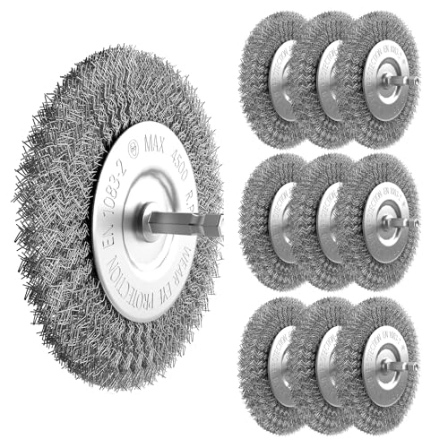 Set of 10 joint brushes for Grizzly EFB 402 electric joint metal brush made of metal, round, wire brush