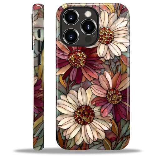 Coque iPhone 15 Pro Max silicone antichoc et PC rigide avec motif fleur
