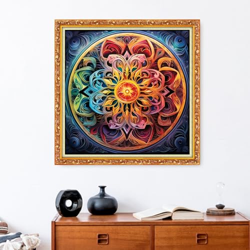 Image of Funxvoot Stamped Cross Stitch Kits Beginners Full Range of Embroidery Kits for Adults 11CT Embroidery Patterns Needlepoint Kits Printed Cross Stitch Kits-Magic Wreath 18x18 inch