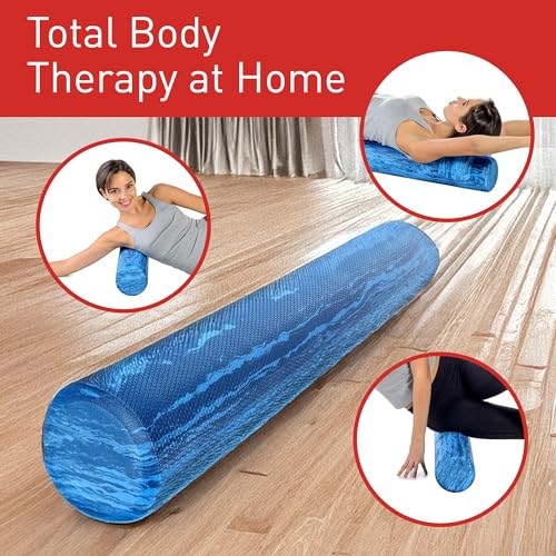 Foam Roller | Premium-Quality EVA | Marble Blue | Home Gym Equipment | Body Therapy | 45CM (Medium) - Image 5