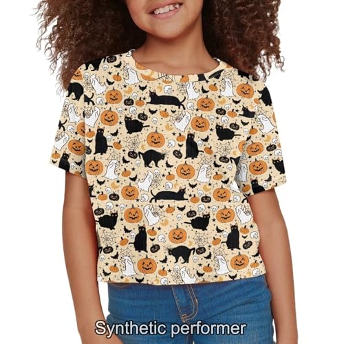 Image of 4th of July Shirt for Girls 7-8 Years US Flag Crop Tops Kids Outfit Independent Day Graphic Tee-