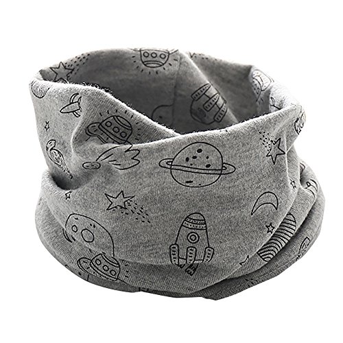 Walabe Echarpe Etoile Tour De Cou BéBé Enfant Fille GarçOn Collier Coton O avec Motif des Anneau ÉCharpe Motif De Girafe ImpriméEs (Gris, Taille Unique) Cover
