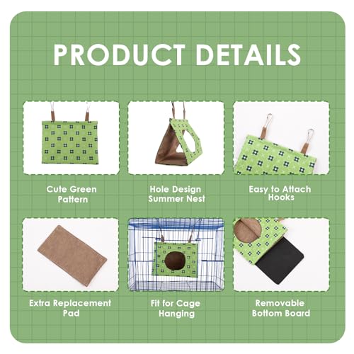 Image of KAMA BRIDAL Bird Nest Hanging Hammock Summer House Cage Tent for Small Pets Parrot Parakeet Myna Pigeon Parakeet Lovebird Nest Perch Stand Swing
