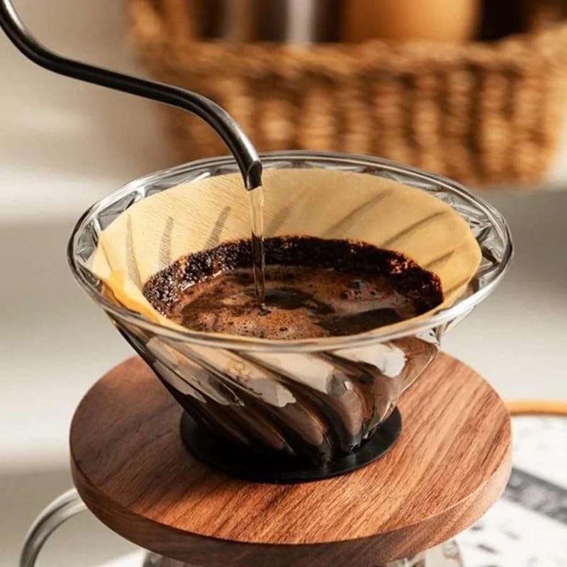 100 filtri carta caffè a V V01 V02 per moka ed espresso | Carta polpa legno naturale filtra sedimenti amari, regala gusto più pulito e morbido per il caffè quotidiano(V01,100pcs)