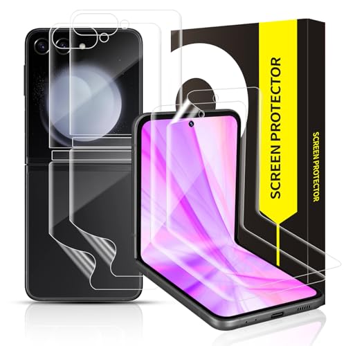 Cable Leader Schutzfolie für Panzerglas für Samsung Galaxy Z Flip 5 5G Folie Volle 3D Blasenfrei 2+2 TPU Frei von Kratzern Displayfolie+Rückenschutz HD Touchgenauigkeit Z Flip 5 Displayschutzfolie