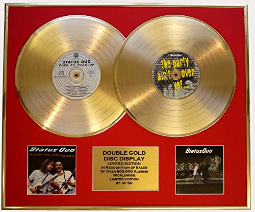 STATUS QUO/DOUBLE CD GOLD DISC & PHOTO DISPLAY/LTD. EDITION/COA/ROCK 'TIL YOU DROP & THE PARTY AIN'T