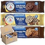 Sugar Free Cookies Baked With Real Cocoa| Fudge Brownie Chocolate Chip| Fudge Striped Shortbread| Chocolate Chip| Voortman oatmeal cookies | Keto Friendly Snacks |8/11.3 oz Pack of 3| Every Order is Elegantly Packaged in a Signature BETRULIGHT Branded Box!