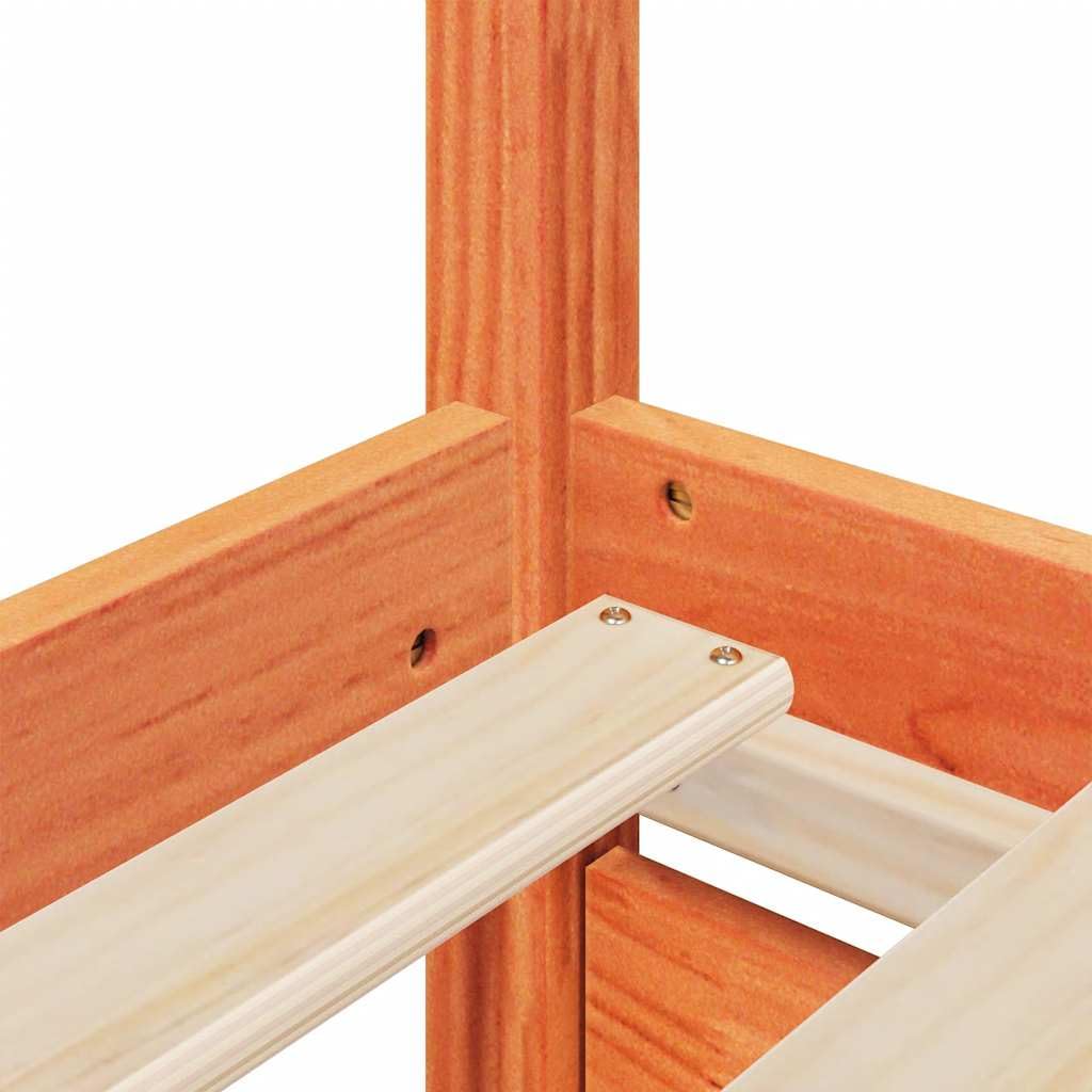 vidaXL Giroletto Cassetti Marrone Cera 90x190cm Legno Massello di Pino, Telaio Letto, Base Letto, Letto in Legno, Struttura Letto, Letto