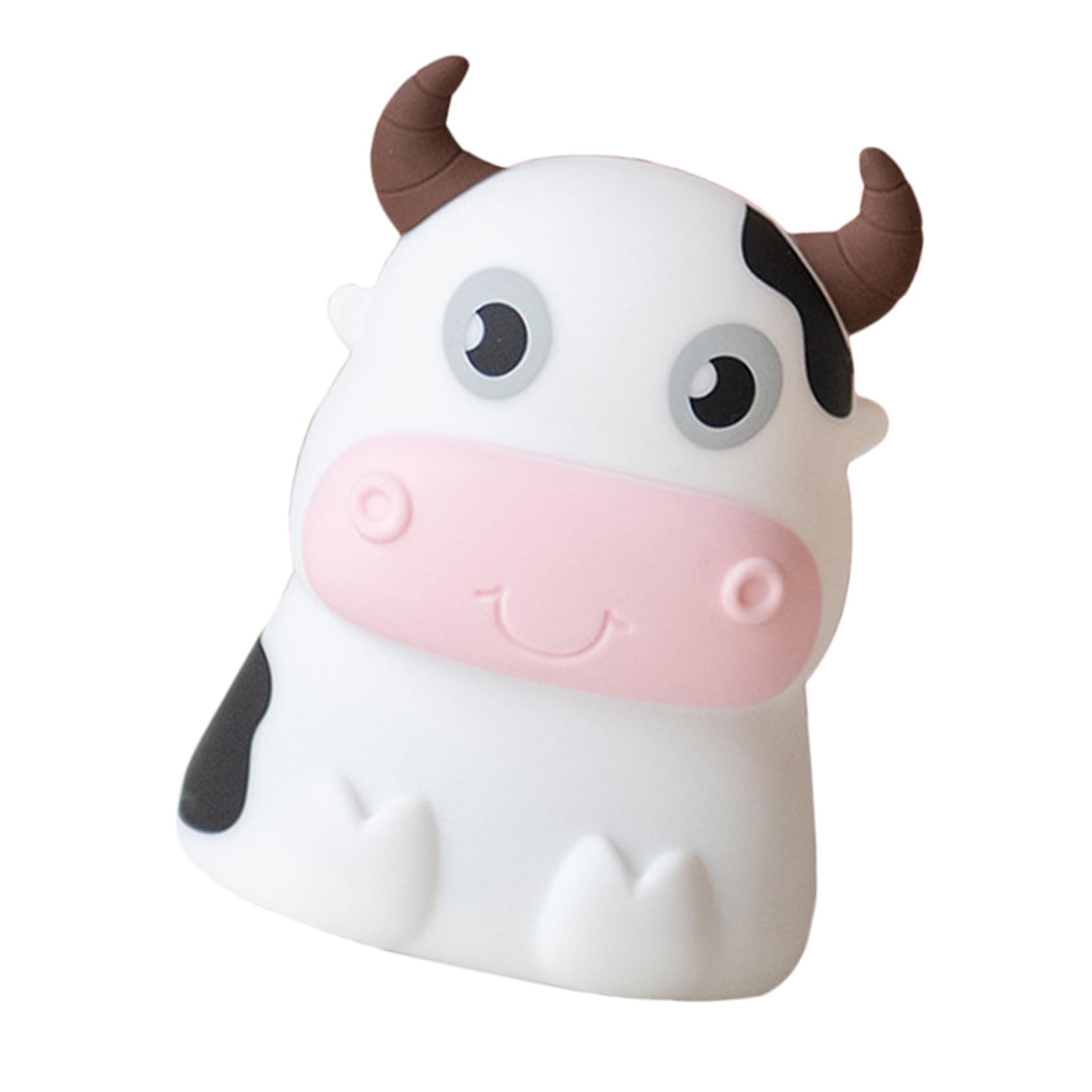 Luz Nocturna de Silicona Forma de Vaca para Dormitorio Infantil Luz Quitamiedos para Bebés Multicolor para Habitación de