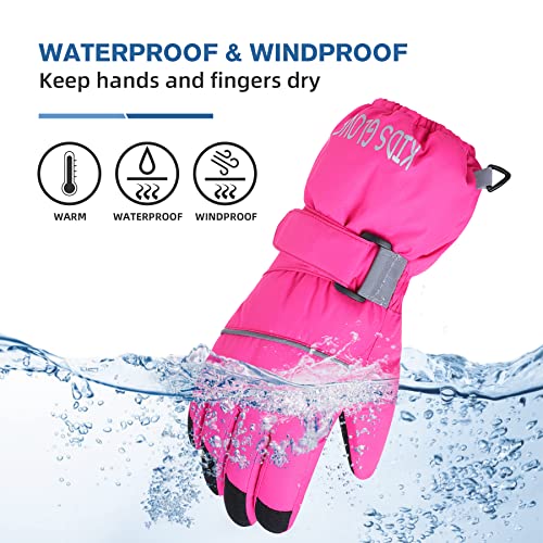 Zando Toddler Winter Ski Gloves Waterproof Snowboard Snow Gloves Warm Gloves For Cold Weather Thermal Toddler Gloves With Fleece Lining For Boys Girls Outdoors Sports A Black Small (Fits 4-6 Years) #TOP3