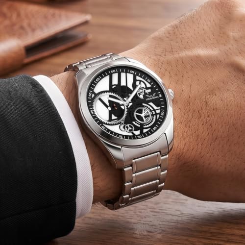 Image of Louis Devin Stainless Steel Chain Analog Wrist Watch for Men (Sky Blue /Green /Black /White Dial) | LD-LV084-CH